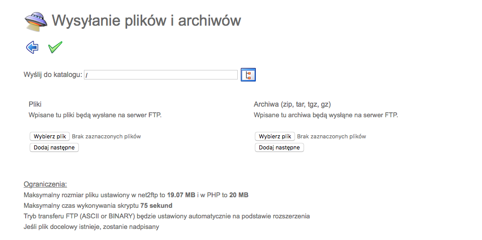Wysyłanie plików na serwer