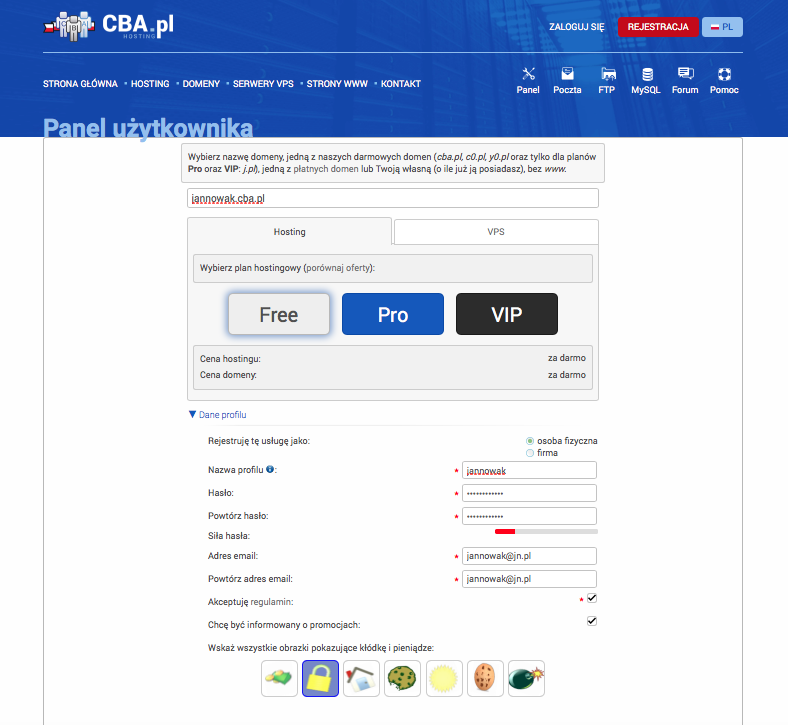 Rejestracja konta na cba.pl Rejestracja konta na cba.pl
